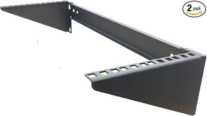 2 Pack of 4U Folding 19 Inches Cold Rolled Steel Wall Mountable Simple Vertical Rack and Networking Euipment Rack Including Hardware for Assembly (2)