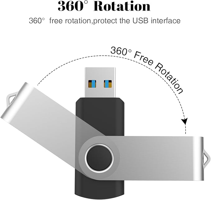 TOPESEL 5 Pack 32GB USB 3.0 Flash Drive Memory Stick Thumb Drives (5 Mixed Colors: Black Blue Green Red Silver)