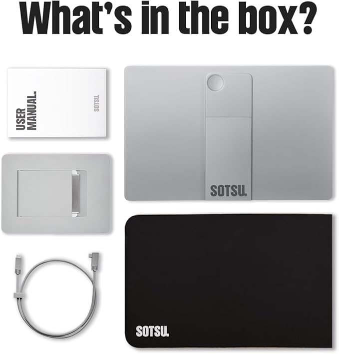 SOTSU FlipAction Pro 16" Gen2 Premium Portable Monitor | Super Compact | Pivot Rotate | 2560x1600 DCI P3 | 120Hz | 400 Nits | Full Metal CNC | Perfect Match for Mac and Windows (Metallic Gray)