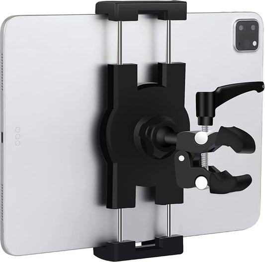 Boat Helm Tablet Holder, Marine Boat Handle Bar Pole Mount, 360°Rotation Clamp Non-Slip Aluminum Alloy Mount,Compatible with 4.7~12.9" iPad/Nexus/LG G Pads/e-Reader/iPhone