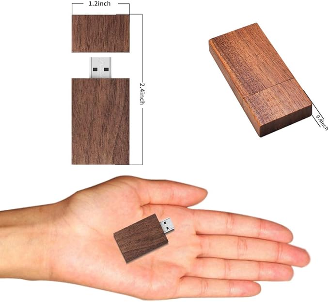 128GB Wooden Flash Drives 5 Pack, EASTBULL Wood USB Drives 128GB High-Speed USB 2.0 Thumb Drives Memory Stick Pen Drive for Files Storage