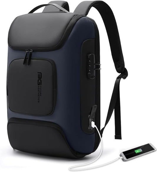 BANGE Anti Theft Backpack,Slim Laptop Backpacks Fit for 15.6 INCH，Business Backpack with USB Charging Port,Men Travel Backpack for Men and Women