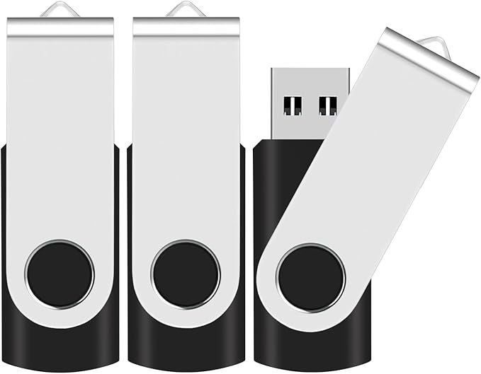 EASTBULL 50PCS 2GB Bulk Flash Drives USB 2.0 2GB Flash Drives Pack Thumb Drives Bulk Swivel Bulk USB Drives, Black