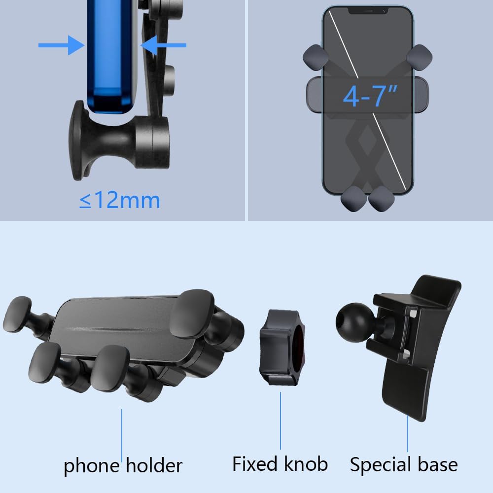 Car Phone Holder Mount for Hyundai Tucson 2022 2023 2024，Hyundai Santa Cruz 2022-2024 Auto Accessories Interior Decoration Mobile Cell Smartphone Bracket
