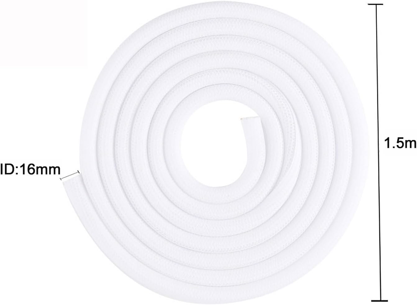 Pet-Proof Cable Sleeve 5/8" x5ft 2-PCS - White Cord Cover to Hide Wires & Protect Dog Cat from Chewing for Desk, Computer, TV - Summer Protection Limited Release