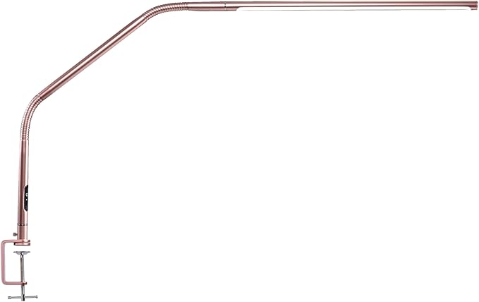 daylight Slimline 4™ LED Table Lamp in Rose Gold - 6,000K, 3,200 Lux, 4 Brightness Levels, USB-C Charging Port, Anti-Glare Diffuser, Flexible Design, Art & Craft, Sewing, Nail Salon