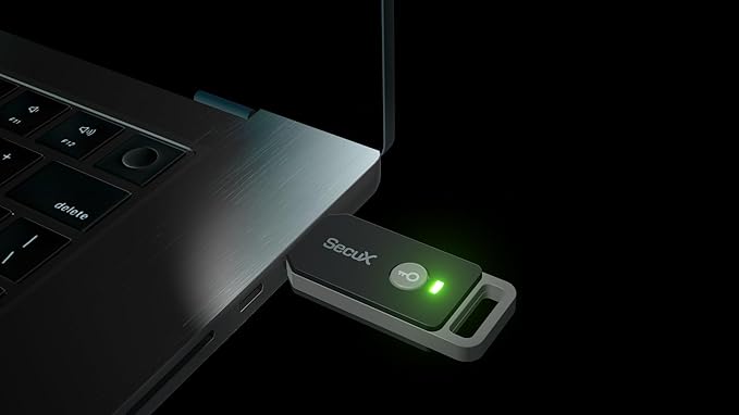 SecuX PUFido USB-C Security Key with PUF Technology, FIDO2/U2F Certified, Hardware-Rooted Unclonable Security for Passwordless Login and 2FA Authentication