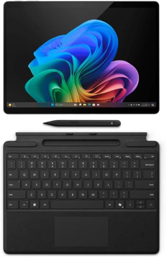 Microsoft Surface Pro 11 Copilot PC Bundle, 13" 2.8K Touchscreen Tablet with Black Pro Keyboard & Slim Pen, Snapdragon X Plus, 16GB RAM, 2TB SSD, Win 11 Pro, Black