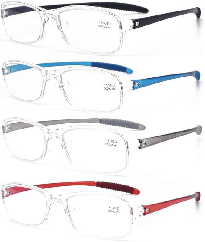 Computer Blue Light Blocking Reading Glasses(Flexible and Lightweight) UV Protection Readers Anti Eyestrain for Women Men (Clear, 3.00)