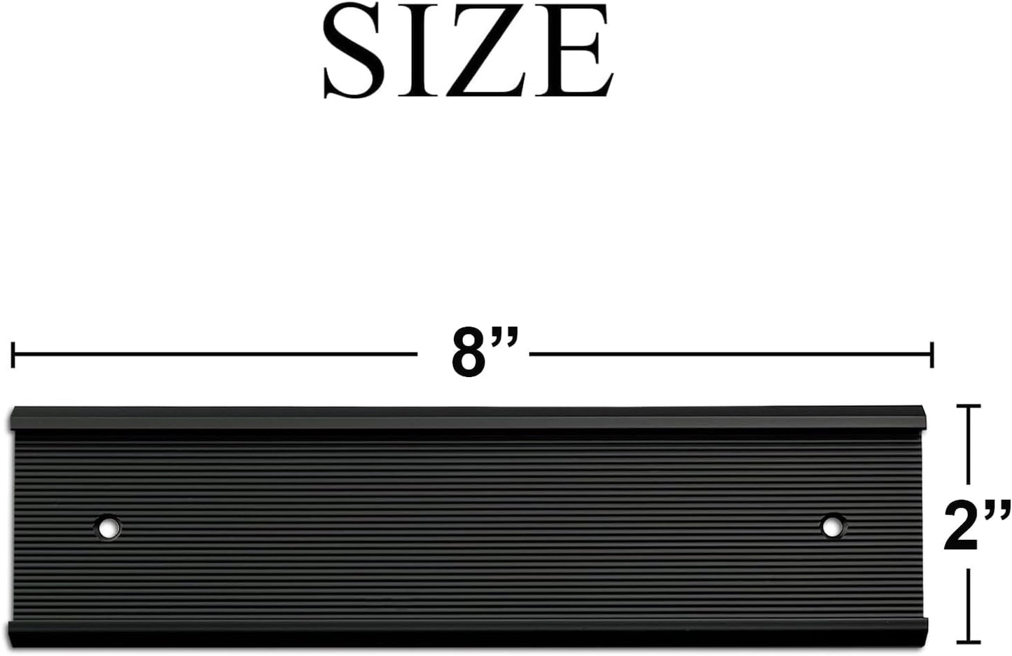 10 Pack Aluminum Name Plate Holders for Door or Wall, 2” x 8” Office Wall Mount Name Plate Holder with Textured Design and Double Sided Tape, for Office, Business, Meeting Room (Black)
