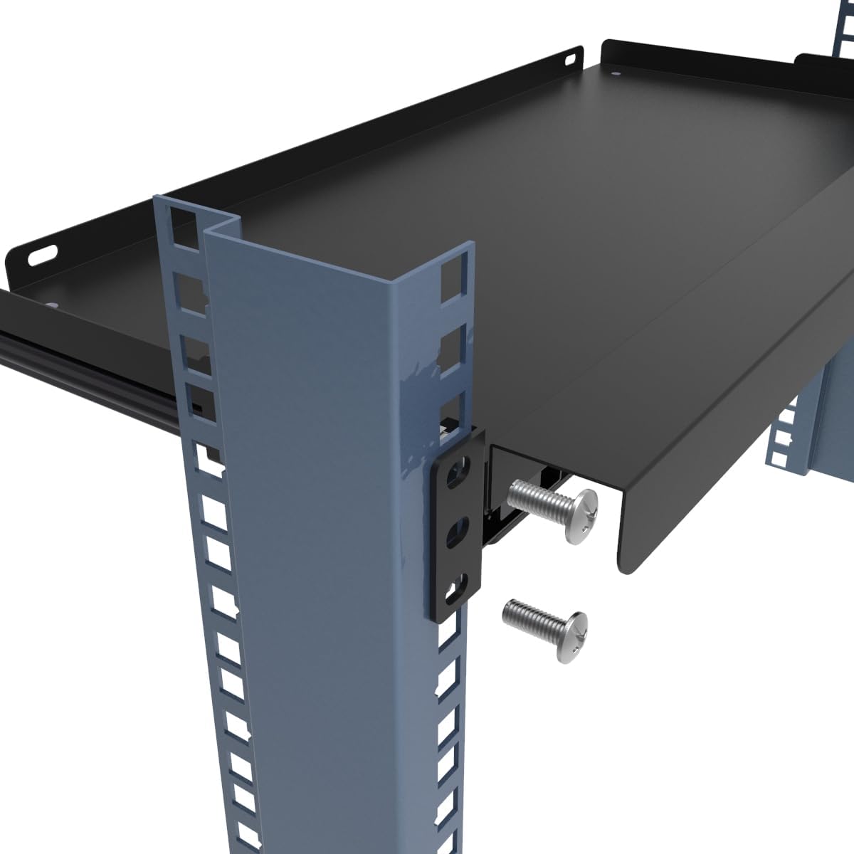 JINGCHENGMEI 1U Keyboard Tray 8" Deep -Universal 19" Rack Mount Sliding Shelf for Network Equipments Server Rack or Cabinet (8inch)