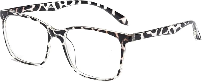 ANRRI Blue Light Glasses Men Women Leopard Blue Light Blocking Computer Glasses Anti Eyestrain Lightweight UV Filter Lens Eyeglasses Frame