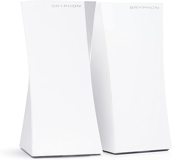 Gryphon Tower Super-Fast Mesh WiFi Router 2-Pack – Advanced Firewall Security, Parental Controls, and Content Filters – Tri-Band 3 Gbps, 6000 sq. ft. Full Home Coverage per Mesh Router