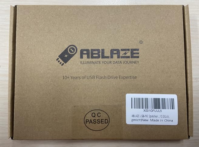 ABLAZE 1GB Flash Drive 10 Pack, USB 2.0 Memory Stick with Lanyards Swivel Thumb Drives Bulk 1GB Pendrive U Disk for Data Storage (Mixcolors)