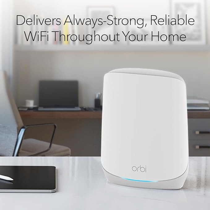 NETGEAR Orbi Tri-Band WiFi 6 Mesh Network System (RBK762S) – Router + 1 Satellite Extender, Security Features, Up to 5.4 Gbps, Covers up to 5,000 sq. ft, 75 Devices, Free Armor Security