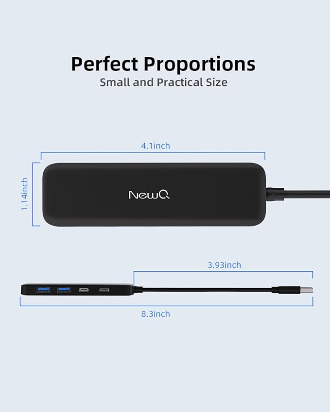 Dual USB C USB A 3.0 Hub: 4 Ports with 2* USB-C 3.0 and 2* USB-A 3.0, Ultra Slim Portable USB Splitter Adapter for Laptop, PS4, Flash Drive, HDD, Xbox, Printer, Mouse, Keyboard, Computer Accessories