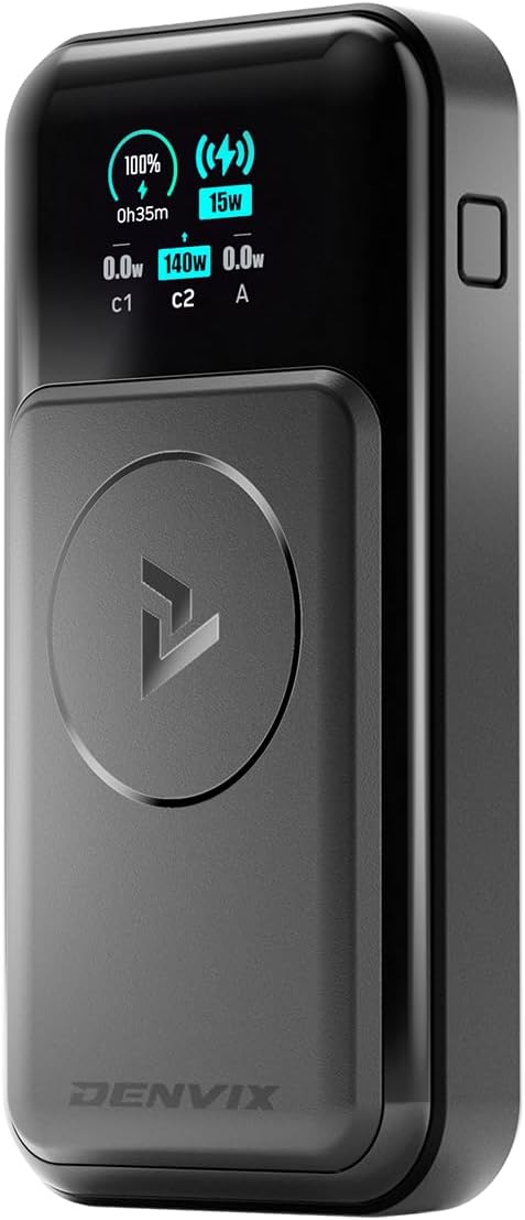DENVIX PowerX Power Bank 1.1, 250W 4-in-1 25,000mAh Laptop Portable Charger (91.25Wh) with Magnetic Wireless Charging for iPhone, Samsung, MacBook, DJI, AirPods and More