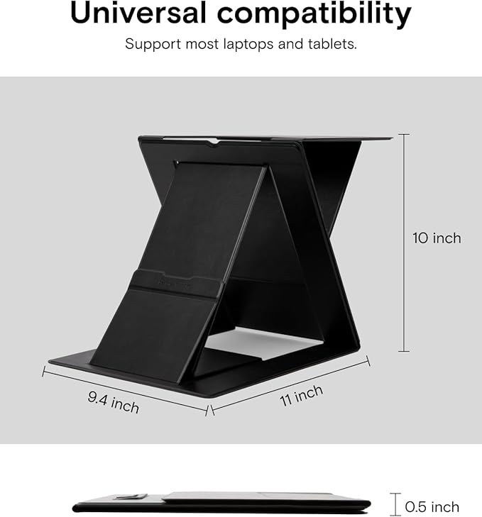 MOFT Folding Laptop Stand Lap Desk, Portable & Mini Computer Stand Laptop Desk for Travel and Home Office, Ergonomic Design with Adjustable Viewing Angles, Lightweight Computer Cooling Riser, Gray