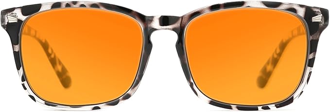 TIJN Blue Light Blocking Glasses for Computer, TV, Gaming Improve Sleep by Naturally Producing Melatonin for Women Men, Orange Lens