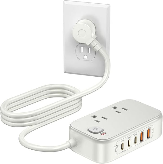 Power Strip with USB C Ports,65W USB Charging Station,Travel Extension Cord Fast Charging Hub for Cell Phones, Tablets, Laptops, and More