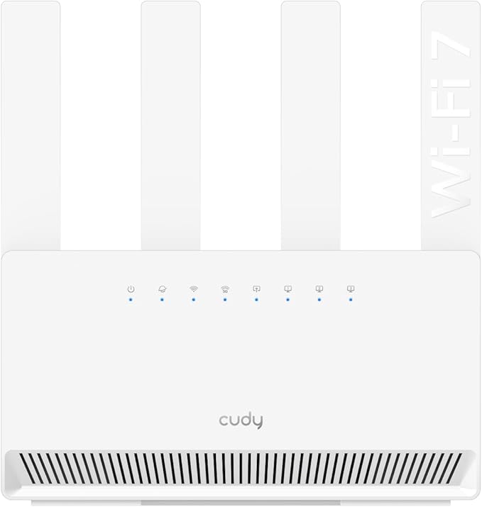 Cudy Dual Band BE3600 Wi-Fi 7 Router WR3600E 4 Gigabit Ports, 2.0 GHz Quad Core, 4 Antennas VPN Clients & Server, Cudy APP, Cloud Control