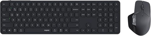 Rapoo 9560M Wireless Keyboard and Mouse Combo, Blade-Series E9550L 110-Key Ultra-Thin Keyboard and MT760SE Wireless Mouse, Support 4 Devices, Quiet, USB-C, Rechargeable, for Windows/Mac/Linux/Chrome
