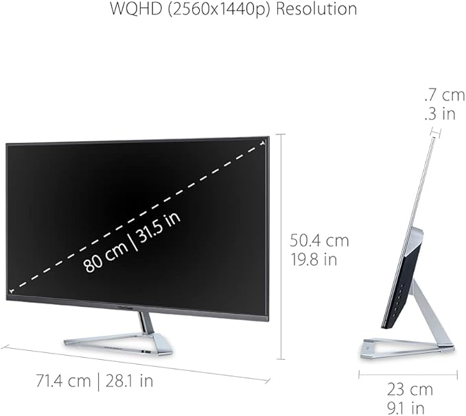 ViewSonic VX3276-2K-MHD 32 Inch Widescreen IPS 1440p Monitor with Ultra-Thin Bezels, HDMI DisplayPort and Mini DisplayPort