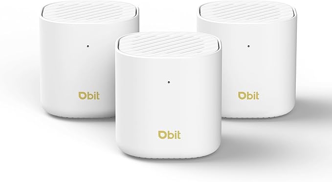 DBIT AX3000 WiFi 6 Mesh Wi-Fi System | 6,500 Sq Ft Coverage & 150 Devices | Dual-Band, Seamless Roaming, Parental Controls | Replaces Wireless Router and Extender | 2 Gigabit Ports Per Unit (3-Pack)