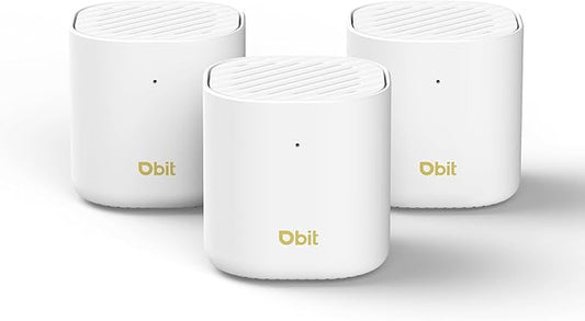 DBIT AX3000 WiFi 6 Mesh Wi-Fi System | 6,500 Sq Ft Coverage & 150 Devices | Dual-Band, Seamless Roaming, Parental Controls | Replaces Wireless Router and Extender | 2 Gigabit Ports Per Unit (3-Pack)