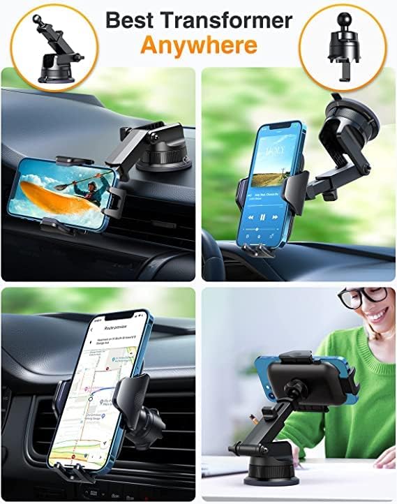 VANMASS [True Military-Grade] Car Phone Holder [Upgraded Suction & Clip] Cell Phone Mount for Dashboard Windshield Vent Truck Cradle Dash Stand for iPhone 16 Pro Max 15 14 13 12 Android, Purple
