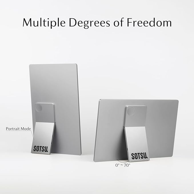 SOTSU FlipAction Go 14" Premium Portable Monitor SFA14PMMG | Robust but Lightweight | Tempered Glass Cover | 1080p | 400 Nits | 100% sRGB | 5W | Super Versatile | USB C or Mini HDMI