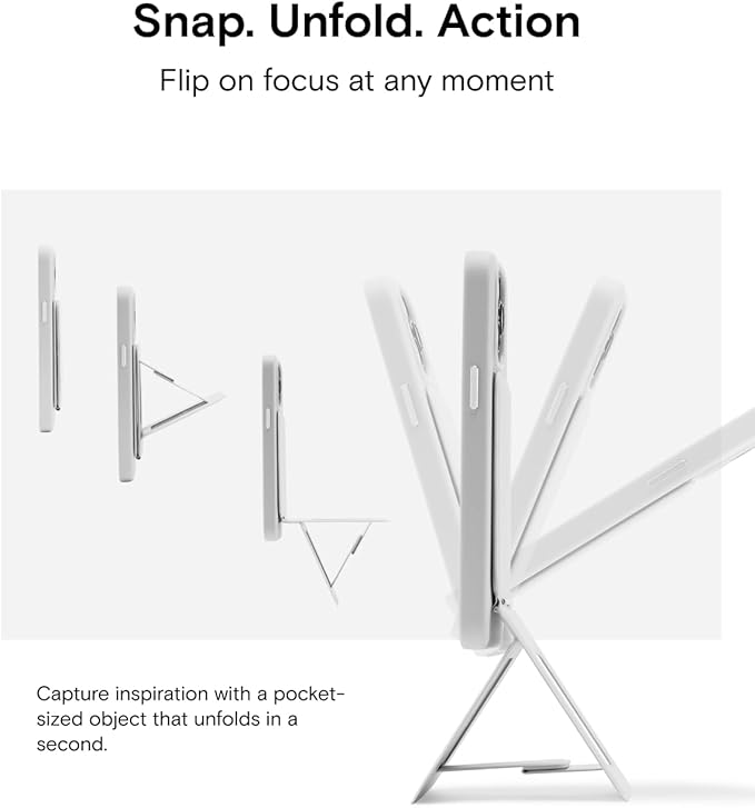 MOFT Phone Tripod Stand Selfie Stick for iPhone, Multi-Angles iPhone Stand, Lightweight & Portable Phone Holder, Strong Magnets, MOVAS Vegan Leather, Travel Essentials, Sapphire (Without Card Slot)