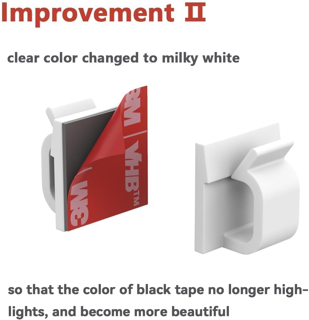 Cable Clips 40pcs with Strong Adhesive Tapes,Wire Holder Organizer Cord Management for Car, Office and Home (White- CC04(40PCS)-Upgraded)