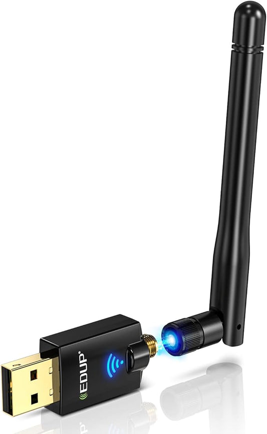 EDUP AC600M USB WiFi Adapter for PC, Wireless USB Network Adapters Dual Band 2.4G/5.8Ghz Wi-Fi Dongle Antenna for Laptop Desktop Compatible with OS Windows 11/10/8.1/8/7/XP -Black