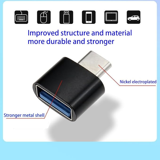 USB C to USB Adapter in Metal(4 Packs) USB Female to USB C Male OTG Adapter, Compatible with MacBook Pro, Samsung Galaxy, Type-C Phones, Laptops, Tablets (1 Black, 1 Silver, 1 Blue and 1 Gold)