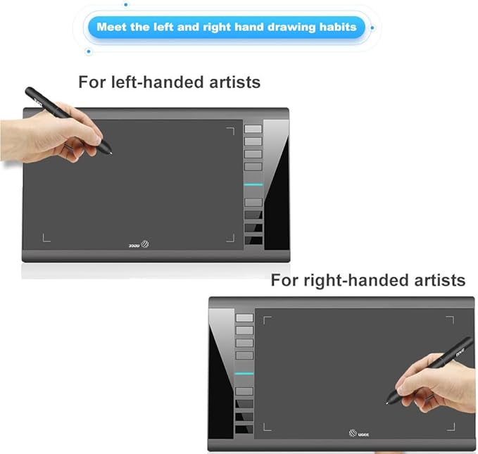 UGEE Drawing Tablet Graphics Tablets, M708 V2 Upgrade PC&Android Device,10x6 Inch Ultra Thin Large Digital Graphic for PC, Pad with 8 Hot Keys 8192 Level Battery-Free Stylus for Creation Sketch