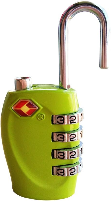 4 Dial Digit TSA Approved Travel Luggage Locks Combination for Suitcases (Green-4pack)