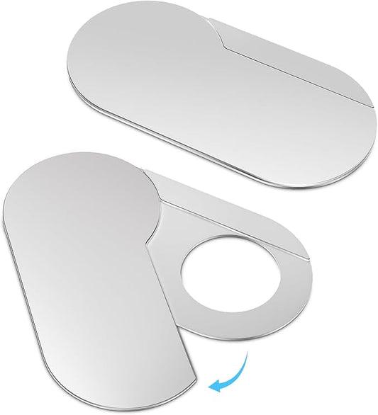 CloudValley Ultra-Thin Metal Webcam Cover for MacBook Pro/iPad/Laptop - 0.015" Privacy Camera Protector with 3M Adhesive (2-Pack) No Residue, Universal Fit for Laptop Accessories (Silver)