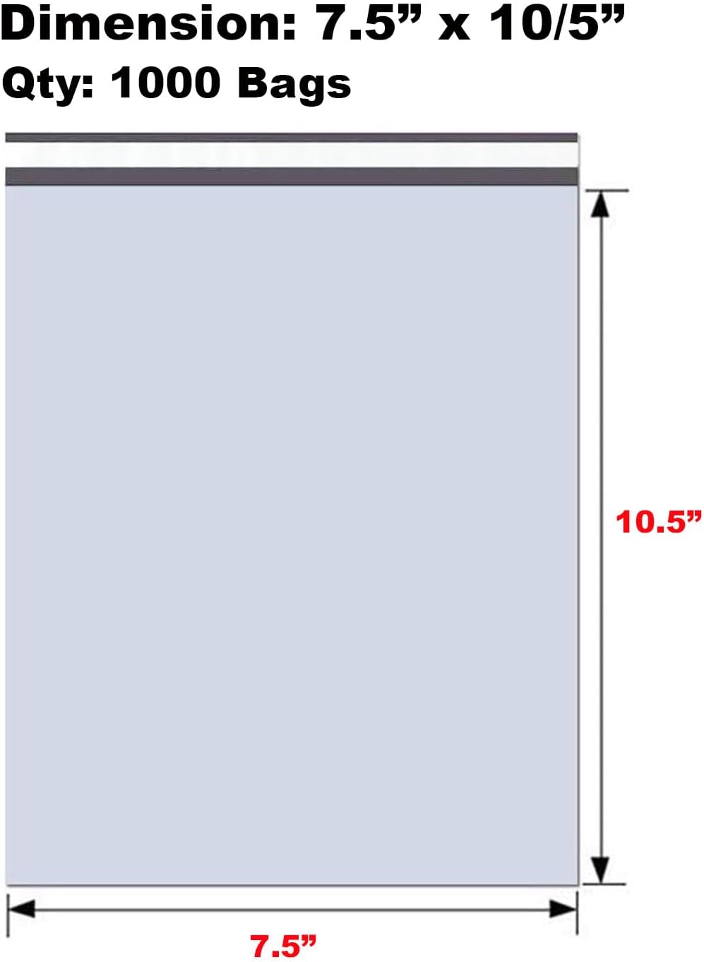 iMBAPrice White Poly Mailers 7.5x10.5 Inch 100-Pack, #2 Smaill Poly Mailing Shipping Envelopes Bags, Self Seal Adhesive Waterproof and Tear Proof (Total 1000 Bags)