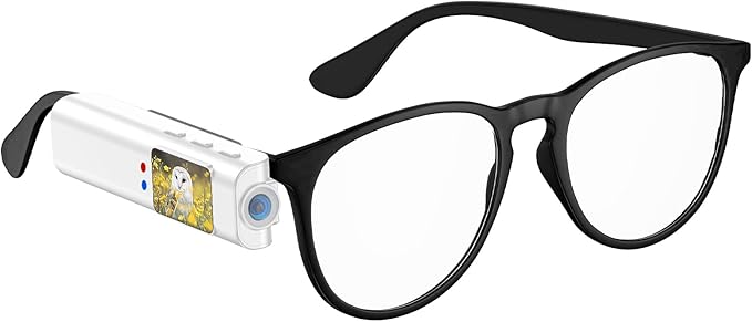 Hands Free Clip On POV Sports Camera 110 Degree 2.7K, WiFi Mini Camera for Glasses with Live View, Cycling Fishing Vlog Recorder, Kids Pets Daily Recording, Includes 16GB Card(Ivory)