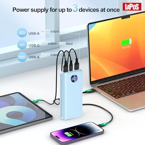 Portable Charger 40000mah Power Bank, USB-C (22.5W) Fast Charging Battery Pack Portable Phone Charger for iPhone 16 Pro/16/15/14/13 Series, Android Samsung Galaxy, Battery Bank for Travel Camping