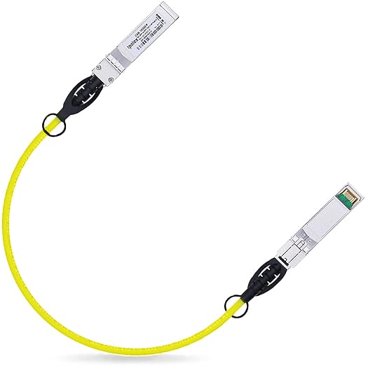 ipolex Colored 10G SFP+ Twinax Cable, Direct Attach Copper(DAC) Passive Cable, 0.3m (0.98ft) in Yellow, for Cisco SFP-H10GB-CU0.3M, Meraki, Ubiquit, Mikrotik, Intel, Fortinet, Netgear and More