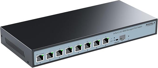 8 Port 2.5G Web Managed PoE Switch 120W | 1X 10G SFP+ & 8 x 2.5GBase-T Ports, Max 90W Output, IEEE802.3af/at/bt, Desktop & Wall Mount 2.5GbE Network Switch