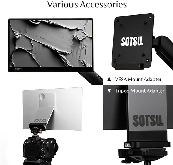 SOTSU FlipAction Go 14" Premium Portable Monitor SFA14PMMG | Robust but Lightweight | Tempered Glass Cover | 1080p | 400 Nits | 100% sRGB | 5W | Super Versatile | USB C or Mini HDMI