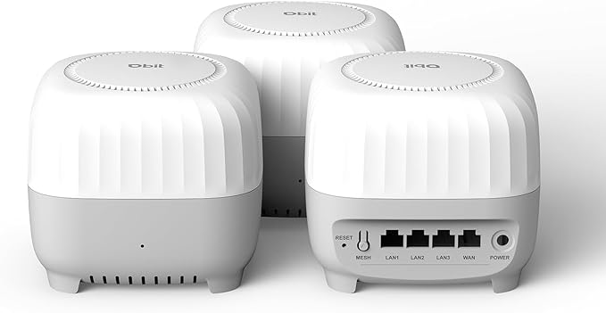 DBIT AC1200 Whole Home Mesh WiFi System, Covers up to 6,000 Sq Ft, Dual-Band 1200Mbps Mesh Network for 90 Devices, Replaces Wireless Router and WiFi Extender, 4 Gigabit Ports per Unit (D-MAC3, 3-Pack)