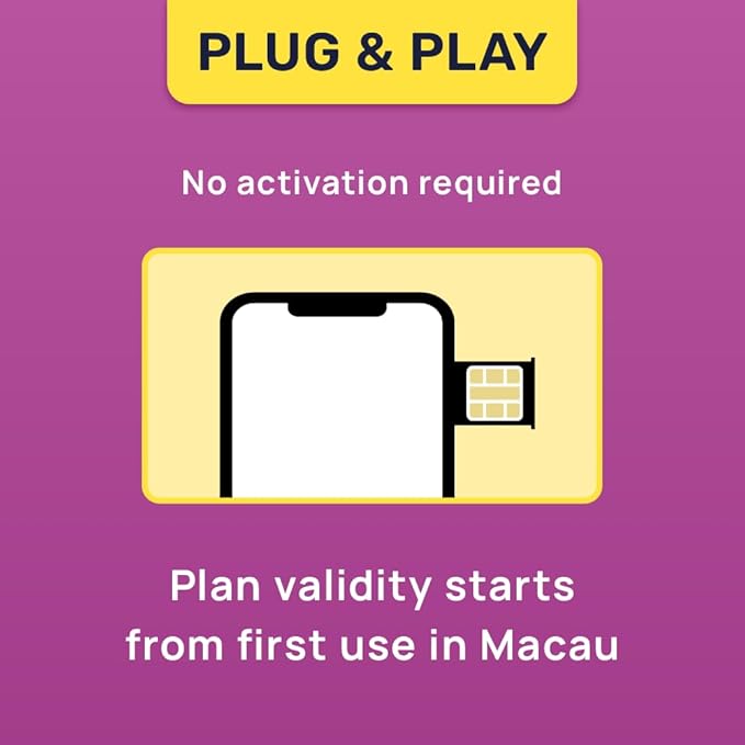 Macau SIM Card | 3GB Super Economy Refillable Plan! Auto Activating 30 Day Validity | 5G Speed + Hotspot | Data-Only No Phone Number