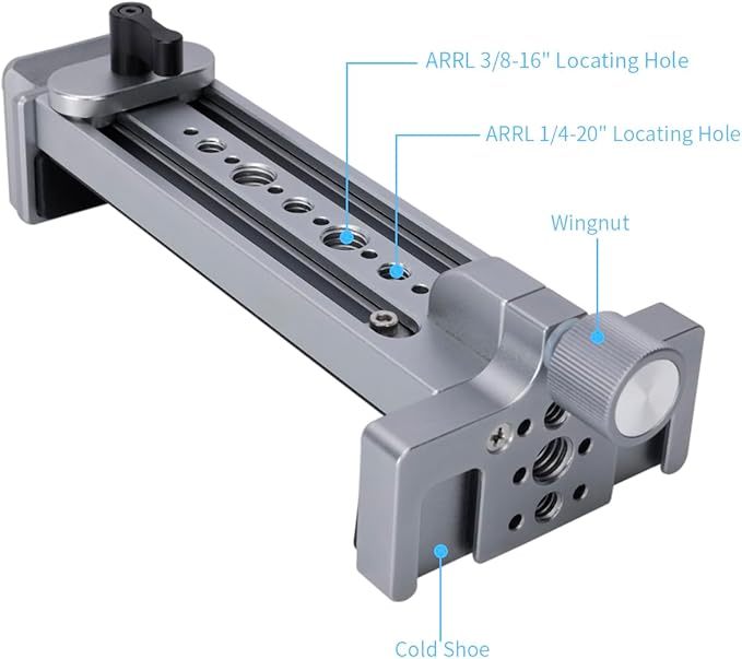 NICEYRIG Tablet Tripod Mount Aluminum Holder for iPad mini 8.3'' 7.9'', iPad Air, iPad Pro, 130mm - 223mm Adjustable Mounting Clamp with Double Locking Points, Quick Release Plate for Arca-style - 616