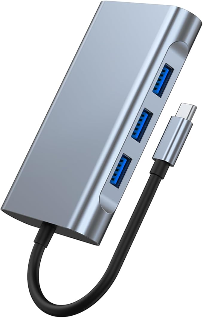 USB C to Dual HDMI Docking Station, Type C Multiport Adapter with Dual HDMI(4K@30Hz),1080P VGA,RJ45,100W PD, USB3.0,2 USB2.0, 8 in 1 Hub for Dell HP MacBook Laptop (8 in 1 2HDMI+VGA)