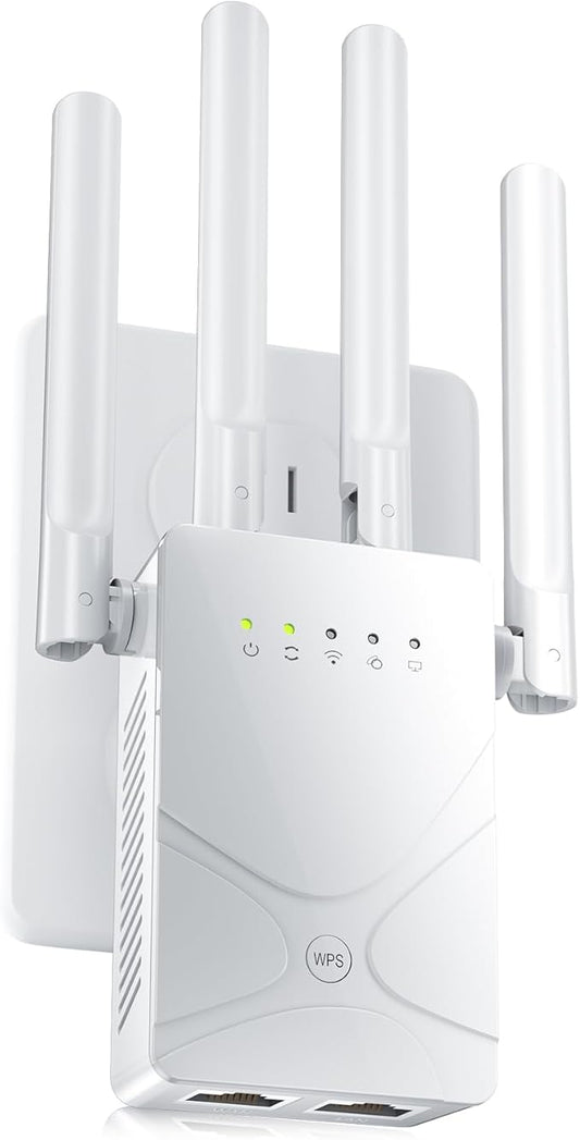 2026 WiFi Extender Signal Booster for Home, 15555 Sq.ft Long Range Internet Repeater-95% Faster,Strongest Wireless Router Amplifier w/Ethernet Port,Mesh Wi-Fi Repeater Support 99% Devices,1-Tap Setup