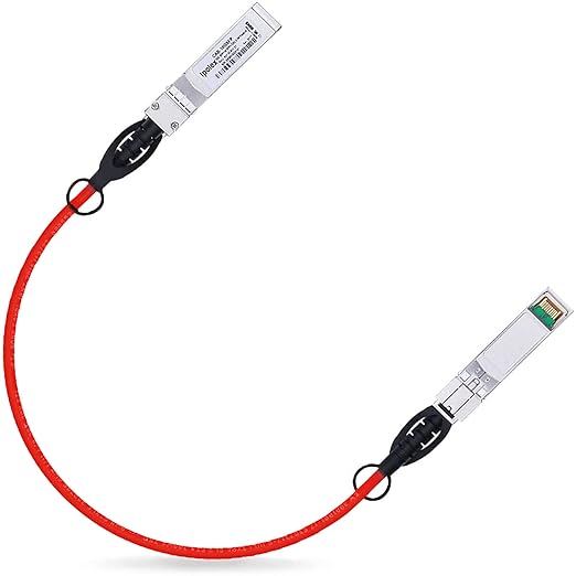 ipolex Colored 10G SFP+ Twinax Cable, Direct Attach Copper(DAC) Passive Cable, 0.3m (0.98ft) in Red, for Cisco SFP-H10GB-CU0.3M, Meraki, Ubiquit, Mikrotik, Intel, Fortinet, Netgear and More
